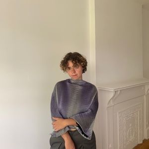 Sally Lapointe optic weave top with back zip